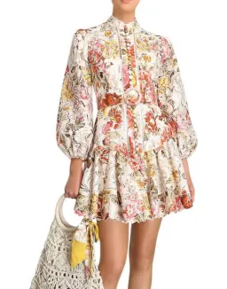 Zimmermann Bonita Embroided Mini Dress Multi Floral Size 1 / AU 10 for rent on The Volte - image 3
