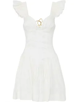 Aje Simone Frill Sleeve Mini Dress White Size 8  for rent on The Volte - image 5