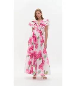 Aje Olea Maxi Dress in Soft Rose Light Size AU 12  for rent on The Volte - image 1
