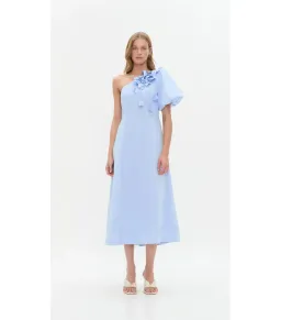 Aje Camille Midi Dress in Pale Blue Size AU 12 for rent on The Volte - image 1