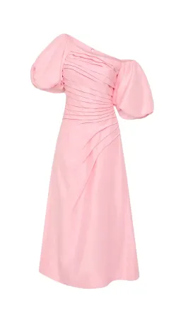 Aje Candence Ruched Midi Dress in Ballet Pink Size 12 for rent on The Volte - image 2