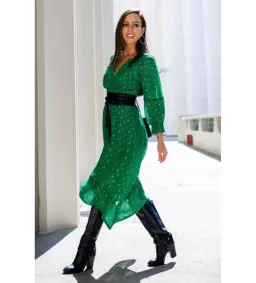 Ba&Sh Cyana Midi Dress Green Print Size 1/AU 8-10 for rent on The Volte - image 8