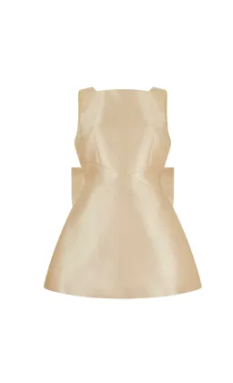 Odd Muse The Ultimate Muse Bow Detail Mini Dress in Gold Size AU10 for rent on The Volte - image 4