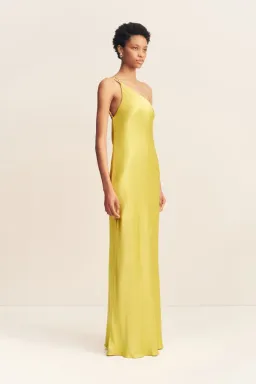 Shona Joy Sofia One Shoulder Cowl Maxi Dress Lime Size 8  for rent on The Volte - image 2