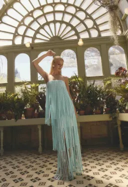 Elliatt Alya Tiered Maxi Dress in Blue Size 6 for rent on The Volte - image 4