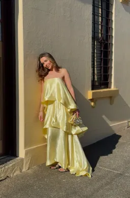 Elliatt Tilly Tiered Maxi Dress Yellow Size XS/Au 6  for rent on The Volte - image 1