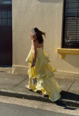 Elliatt Tilly Tiered Maxi Dress Yellow Size XS/Au 6  for rent on The Volte - image 2