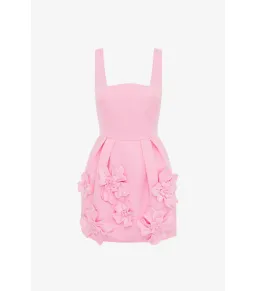 Leo Lin Piper Floral Appliqué Bell Shape Mini Dress Baby Pink Size 14 for rent on The Volte - image 4