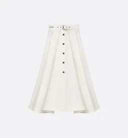 Dior Mid-Length Belted Skirt Ecru Cotton Gabardine Size 10 for rent on The Volte - image 1