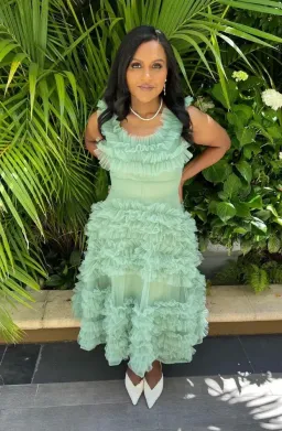 Molly Goddard Mertyl Tiered Ruffled Tulle Midi Dress Size 12 for rent on The Volte - image 2