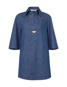 Zimmermann  Illuminate Tunic Dress Denim  Size 3 / AU 14 for rent on The Volte - image 1
