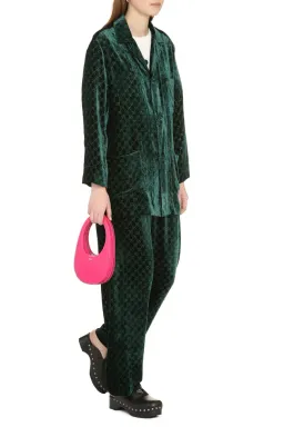 Gucci Velvet GG Monogram Set Shirt and Pants Size S for rent on The Volte - image 2
