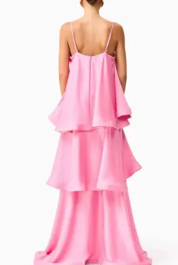 Elliatt Tilly Tiered Maxi Dress in Pink Size M / AU10 for rent on The Volte - image 2