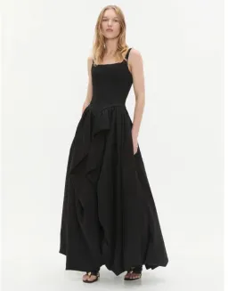 Aje Alani Asymmetrical Bubble Hem Gown Black Size 8 for rent on The Volte - image 2