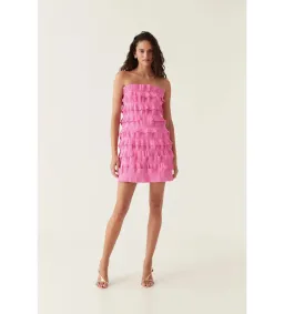 Aje Palladium Ruffled Mini Dress Muted Fuchsia Size S AU 8 for rent on The Volte - image 1