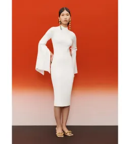 Solace London Ami Midi Dress in Cream Size S/AU 8 for rent on The Volte - image 1