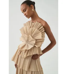 Aje Kyra Gown Gold Size 8 for rent on The Volte - image 2