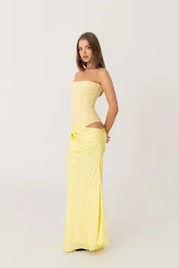 HNTR The Label Huxley Maxi Gown Lemon Size S / AU 8 for rent on The Volte - image 4