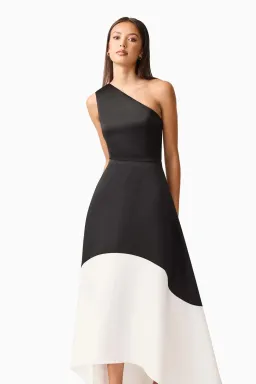 Elliat - Sorrel One Shoulder Gown in Black & White - Size 16 for rent on The Volte - image 1