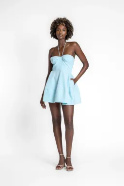 One Fell Swoop Evelyn Mini Dress in Dove Blue Size 10 for rent on The Volte - image 1