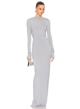 Helsa Jersey Backless Maxi Dress in Dove Grey Size 8 for rent on The Volte - image 1