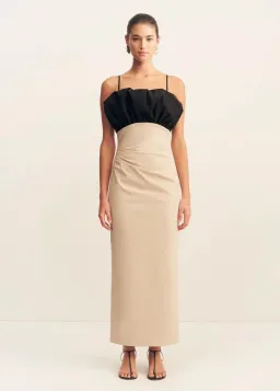 Shona Joy Campbell Bubble Bodice Midi Dress - Oat Milk size 10 for rent on The Volte - image 1