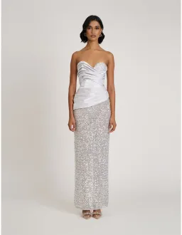 Eliya the Label Gia Maxi Gown Silver Size 8 for rent on The Volte - image 1