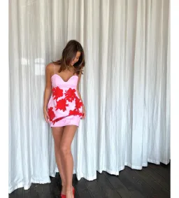 Oroton Contrast 3D Flower Mini Dress Size AU 12  for rent on The Volte - image 1