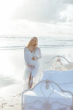 Coven & Co Boho Maternity Full Moon Lace Gown White Size M / AU 12 for rent on The Volte - image 8