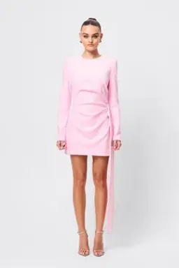 MOSSMAN SENSE OF MYSTERY DRAPED MINI DRESS / PINK / SIZE 12 for rent on The Volte - image 4