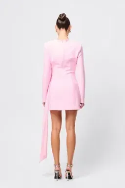 MOSSMAN SENSE OF MYSTERY DRAPED MINI DRESS / PINK / SIZE 12 for rent on The Volte - image 2