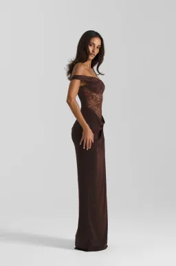 Natalie Rolt Sloane Maxi Dress Espresso Size AU 8 for rent on The Volte - image 3
