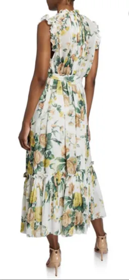 Zimmermann Zippy Frill Midi/Maxi Dress White Floral Size 2 AU 12 for rent on The Volte - image 3