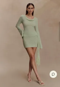 Meshki Green Crochet Elowen Top & Terrymae Skirt for rent on The Volte - image 3