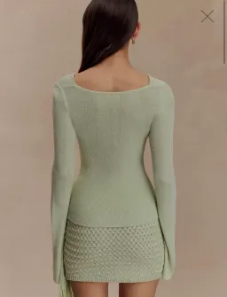 Meshki Green Crochet Elowen Top & Terrymae Skirt for rent on The Volte - image 2