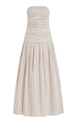 ANNA QUAN Isadora Strapless Maxi Dress Tobacco Stripe 10 for rent on The Volte - image 11