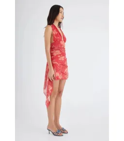 Benni Penelope Halter Mini Dress in Hibiscus Floral Size AU 6  for rent on The Volte - image 2