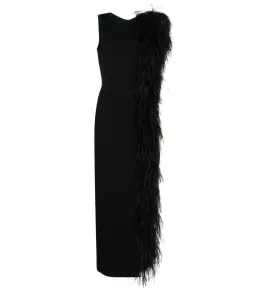 Rachel Gilbert Elcie Feather-Tri Midi Dress Black Size XS / AU 6 for rent on The Volte - image 5