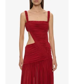 Christopher Esber Orion Separation Maxi Gown Cranberry Size AU 8 for rent on The Volte - image 2