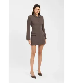 Kookai Oyster Suit Mini Dress Brown Size AU 8 for rent on The Volte - image 2