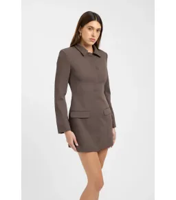 Kookai Oyster Suit Mini Dress Brown Size AU 8 for rent on The Volte - image 4