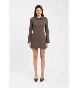 Kookai Oyster Suit Mini Dress Brown Size AU 8 for rent on The Volte - image 1