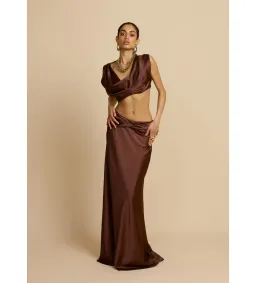 Arcina Ori Andi Top and Maxi Skirt Set Cacao Size XS / AU 6 for rent on The Volte - image 1