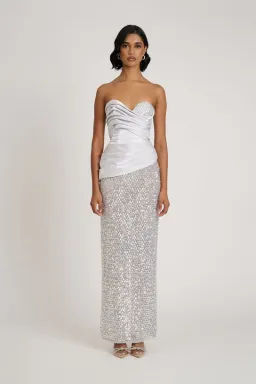  Eliya The Label Gia Maxi Gown Silver Size XS / AU 6 for rent on The Volte - image 2
