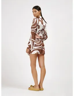 Roame Fargo Mini Dress Chestnut Size 1 / AU 8 for rent on The Volte - image 3
