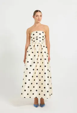 Pasduchas Dottie Strapless Midi Dress Cream Size 10 for rent on The Volte - image 3