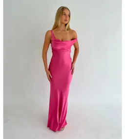 Natalie Rolt Monika Gown In Neon Pink Size 6  for rent on The Volte - image 1