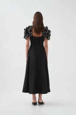 Aje Twyla Midi Dress in Black Size AU 12 for rent on The Volte - image 5