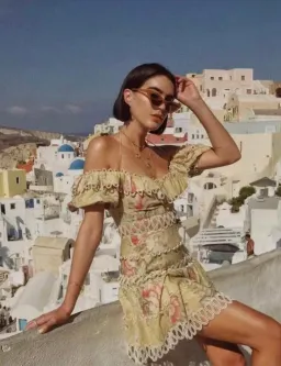 Zimmermann Melody Off Shoulder Mini Dress Mustard Floral Size 1 / AU 10 for rent on The Volte - image 5