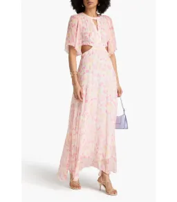 Maje Cutout Georgette Maxi Dress Printed Size 36 / AU 8  for rent on The Volte - image 1